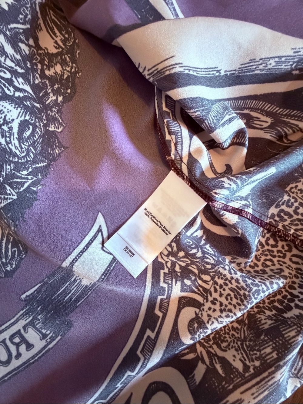 DKNY Purple and White Graphic Button-Down Shirt - Picture 10 of 15